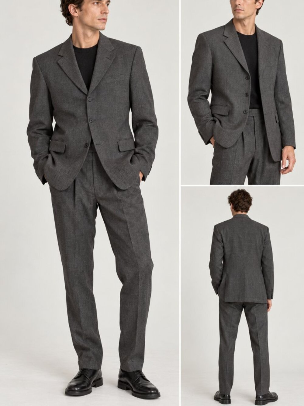 Vintage Prada Men’s Gray Wool Suit Made in Italy IT 52 Altered EUC